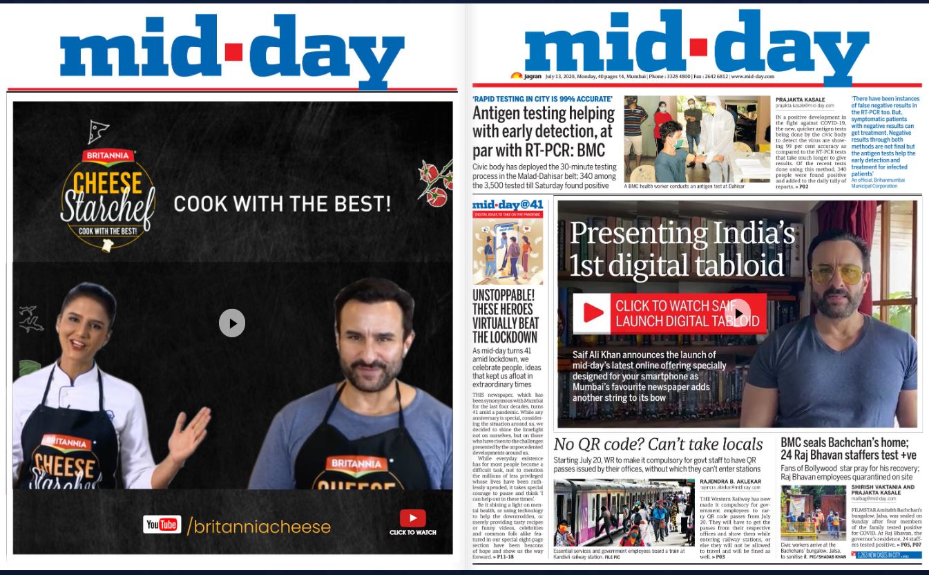 Mid day brings you India’s first Interactive Digital Tabloid at ₹1 day min