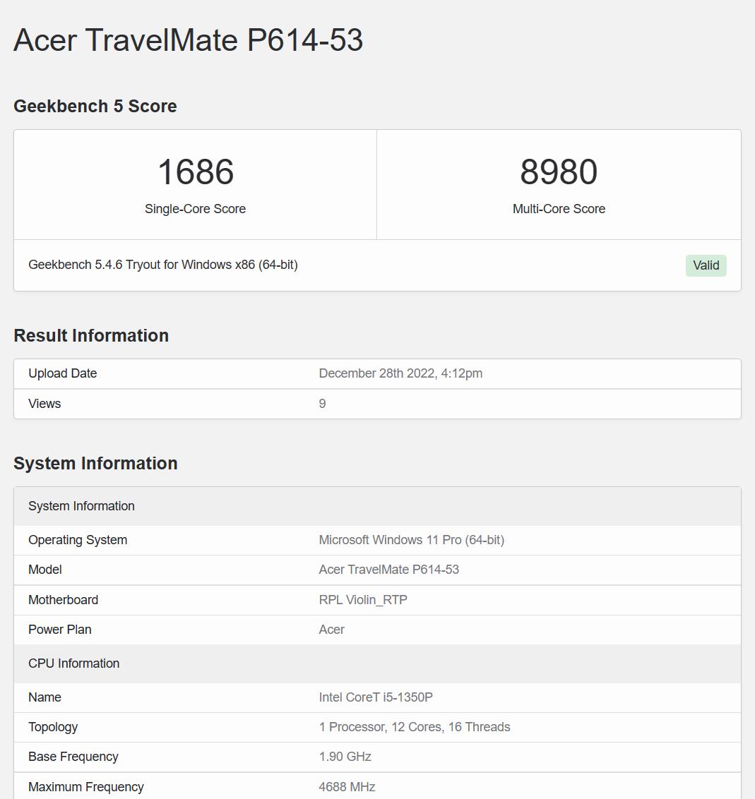 Acer TravelMate P614 53