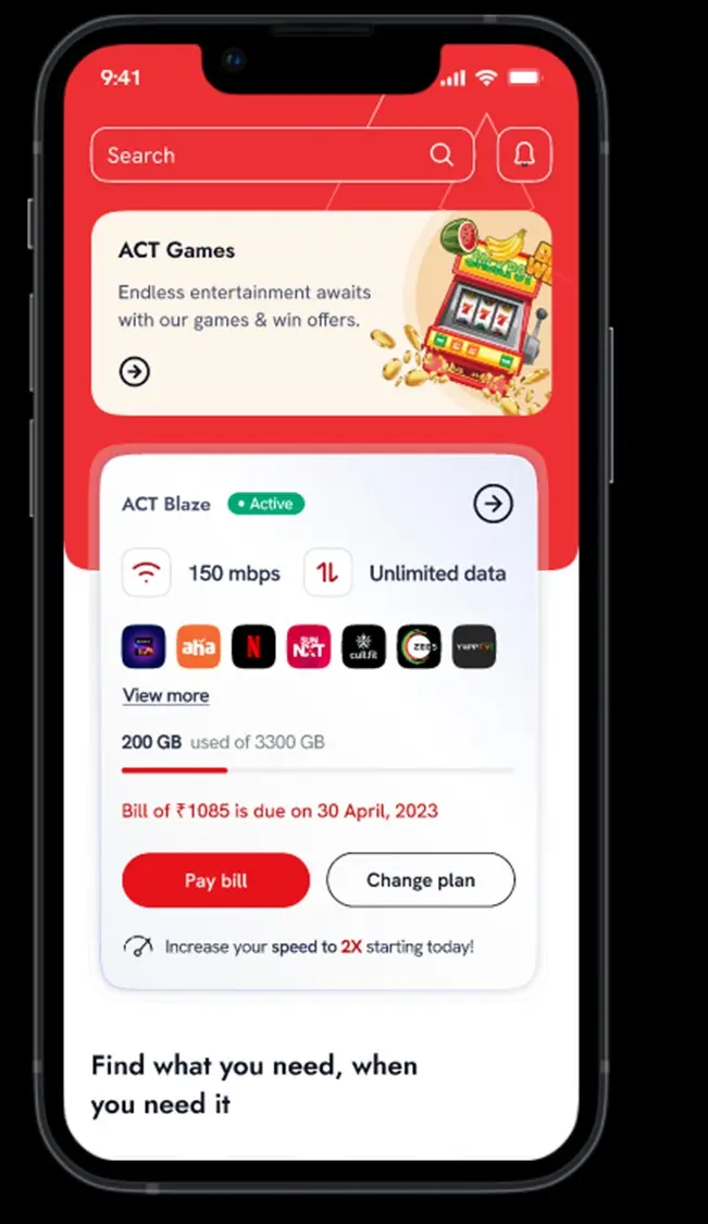 ACT Fibernet Announces the Relaunch of its Mobile app